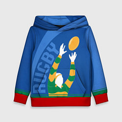 Толстовка-худи детская Регби, цвет: 3D-красный