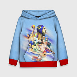 Толстовка-худи детская Water polo players, цвет: 3D-красный