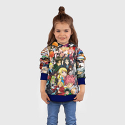 Толстовка-худи детская Аниме коллаж, цвет: 3D-синий — фото 2