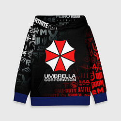 Толстовка-худи детская RESIDENT EVIL UMBRELLA CORP, цвет: 3D-синий