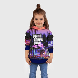 Толстовка-худи детская Grand Theft Auto Vice City, цвет: 3D-синий — фото 2