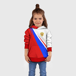 Толстовка-худи детская Россия, цвет: 3D-красный — фото 2