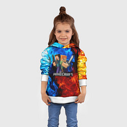 Толстовка-худи детская MINECRAFT, цвет: 3D-белый — фото 2