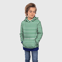 Толстовка-худи детская Тельняшка пограничных войск, цвет: 3D-синий — фото 2