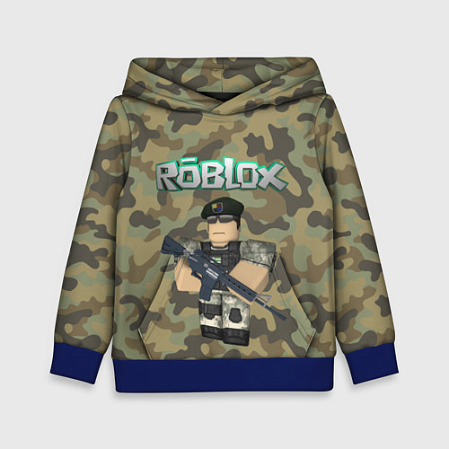 Детская толстовка Roblox 23 February Camouflage / 3D-Синий – фото 1