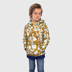 Толстовка-худи детская Корги, цвет: 3D-синий — фото 2