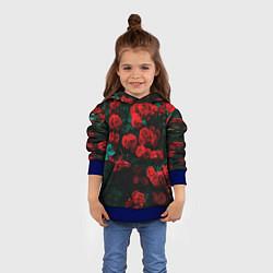 Толстовка-худи детская Розы, цвет: 3D-синий — фото 2