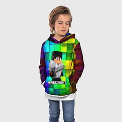 Толстовка-худи детская Minecraft Майнкрафт, цвет: 3D-белый — фото 2
