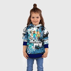 Толстовка-худи детская Minecraft Майнкрафт, цвет: 3D-синий — фото 2