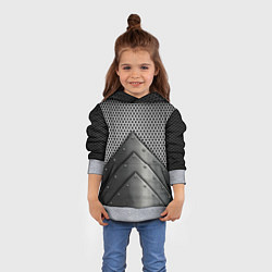 Толстовка-худи детская Броня металлическая, цвет: 3D-меланж — фото 2
