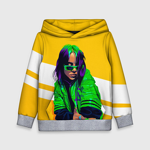 Детская толстовка Green Eilish / 3D-Меланж – фото 1
