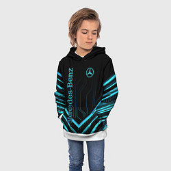 Толстовка-худи детская Mercedes-Benz, цвет: 3D-белый — фото 2