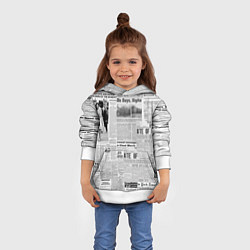 Толстовка-худи детская Газета Newspaper, цвет: 3D-белый — фото 2