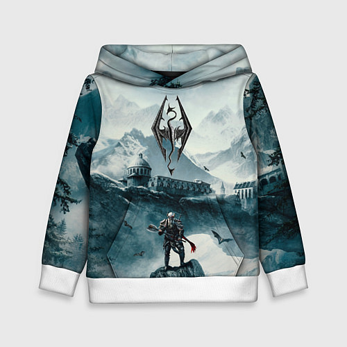 Детская толстовка Skyrim Warrior / 3D-Белый – фото 1