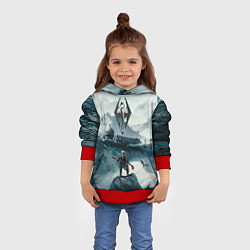 Толстовка-худи детская Skyrim Warrior, цвет: 3D-красный — фото 2