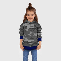 Толстовка-худи детская Военный камуфляж, цвет: 3D-синий — фото 2