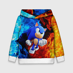 Толстовка-худи детская SONIC, цвет: 3D-белый