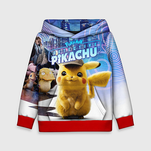 Детская толстовка Детектив Пикачу / 3D-Красный – фото 1