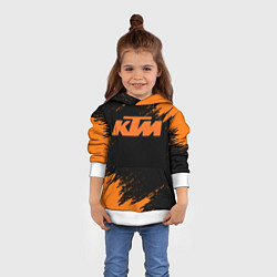 Толстовка-худи детская KTM, цвет: 3D-белый — фото 2