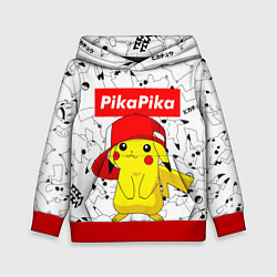 Толстовка-худи детская ПИКАЧУ, цвет: 3D-красный