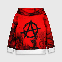 Толстовка-худи детская АНАРХИЯ, цвет: 3D-белый
