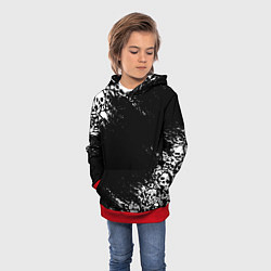 Толстовка-худи детская БЕЛЫЕ ЧЕРЕПА, цвет: 3D-красный — фото 2