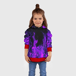 Толстовка-худи детская ФИОЛЕТОВЫЙ ОГОНЬ, цвет: 3D-красный — фото 2