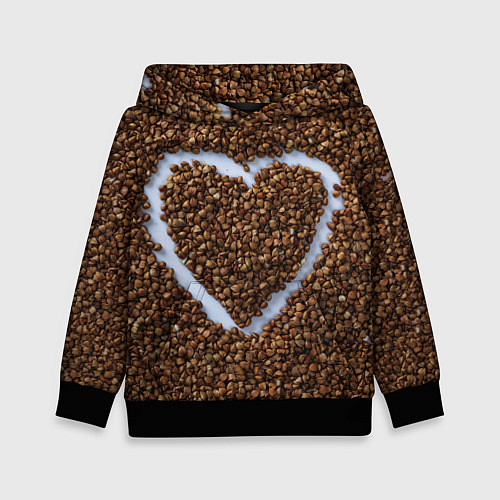 Детская толстовка I love гречка / 3D-Черный – фото 1