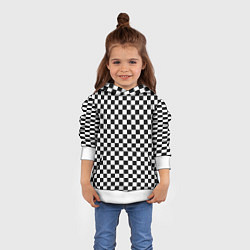 Толстовка-худи детская Шахматка мелкая, цвет: 3D-белый — фото 2