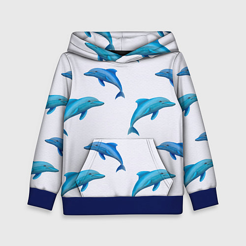 Детская толстовка Рай для дельфина / 3D-Синий – фото 1