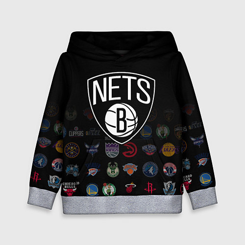 Детская толстовка Brooklyn Nets 1 / 3D-Меланж – фото 1