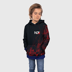 Толстовка-худи детская MASS EFFECT N7, цвет: 3D-синий — фото 2