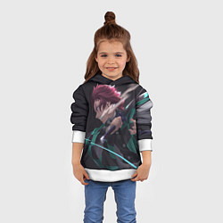 Толстовка-худи детская KIMETSU NO YAIBA, цвет: 3D-белый — фото 2