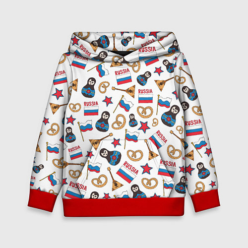 Детская толстовка РОССИЯ УЗОР / 3D-Красный – фото 1