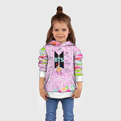 Толстовка-худи детская BTS СВЕТЛАЯ АВТОГРАФЫ, цвет: 3D-белый — фото 2