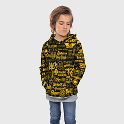 Толстовка-худи детская ЛОГОТИПЫ РОК ГРУПП, цвет: 3D-меланж — фото 2