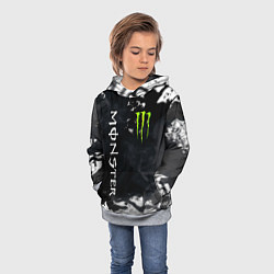 Толстовка-худи детская MONSTER ENERGY, цвет: 3D-меланж — фото 2