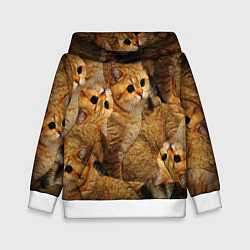 Толстовка-худи детская КОТЯТУШКИ, цвет: 3D-белый