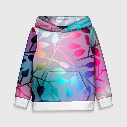 Детская толстовка Листья / 3D-Белый – фото 1