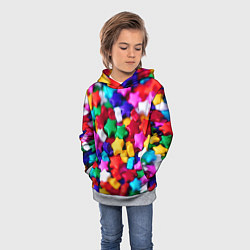 Толстовка-худи детская Разноцветные звездочки звезды, цвет: 3D-меланж — фото 2