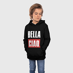 Толстовка-худи детская Bella Ciao, цвет: 3D-черный — фото 2