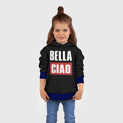 Толстовка-худи детская Bella Ciao, цвет: 3D-синий — фото 2
