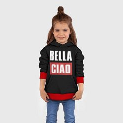 Толстовка-худи детская Bella Ciao, цвет: 3D-красный — фото 2