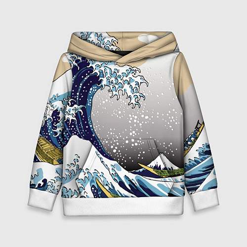 Детская толстовка The great wave off kanagawa / 3D-Белый – фото 1