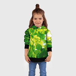 Толстовка-худи детская Листья, цвет: 3D-черный — фото 2