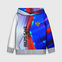 Толстовка-худи детская RUSSIA SPORT, цвет: 3D-меланж