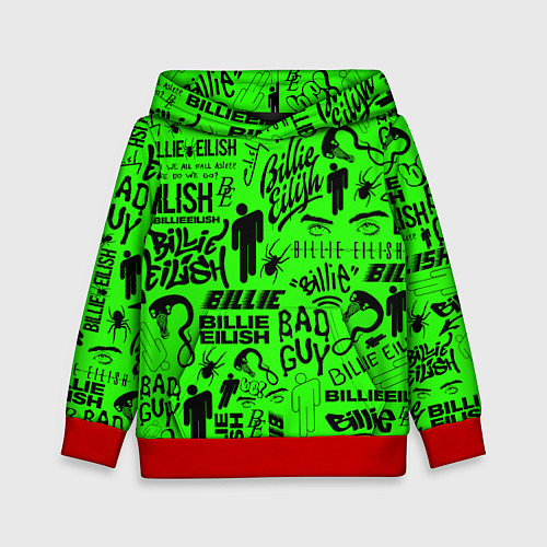 Детская толстовка BILLIE EILISH БИЛЛИ АЙЛИШ / 3D-Красный – фото 1