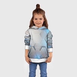 Толстовка-худи детская 3D соты, цвет: 3D-белый — фото 2