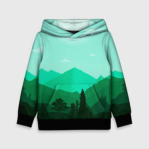 Детская толстовка Горы пейзаж дикая природа / 3D-Черный – фото 1