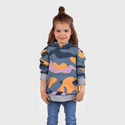 Толстовка-худи детская Спортивный милитари Z, цвет: 3D-меланж — фото 2
